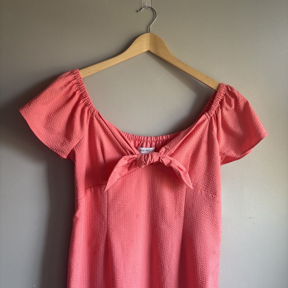 NINE WEST Women's Minka dress size 10 color coral salmon